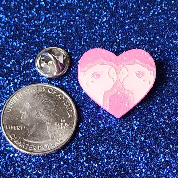 3/$20 Capybara in Pink Heart Cute Amazon Animals Hard Enamel Pin - Picture 2 of 2